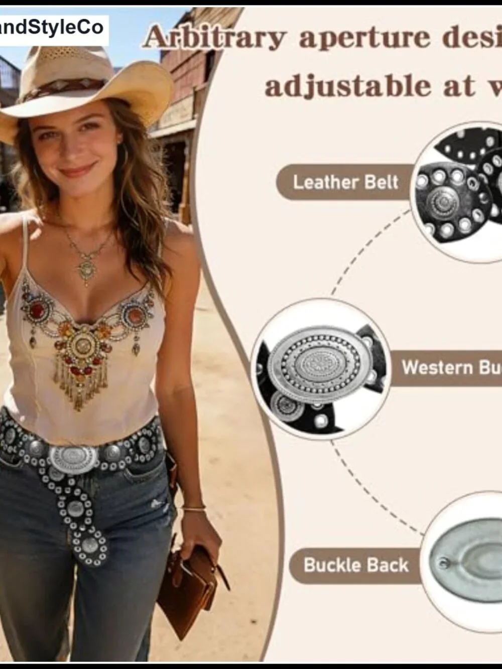 Concho Belt for Women Western Turquoise Vintage Style